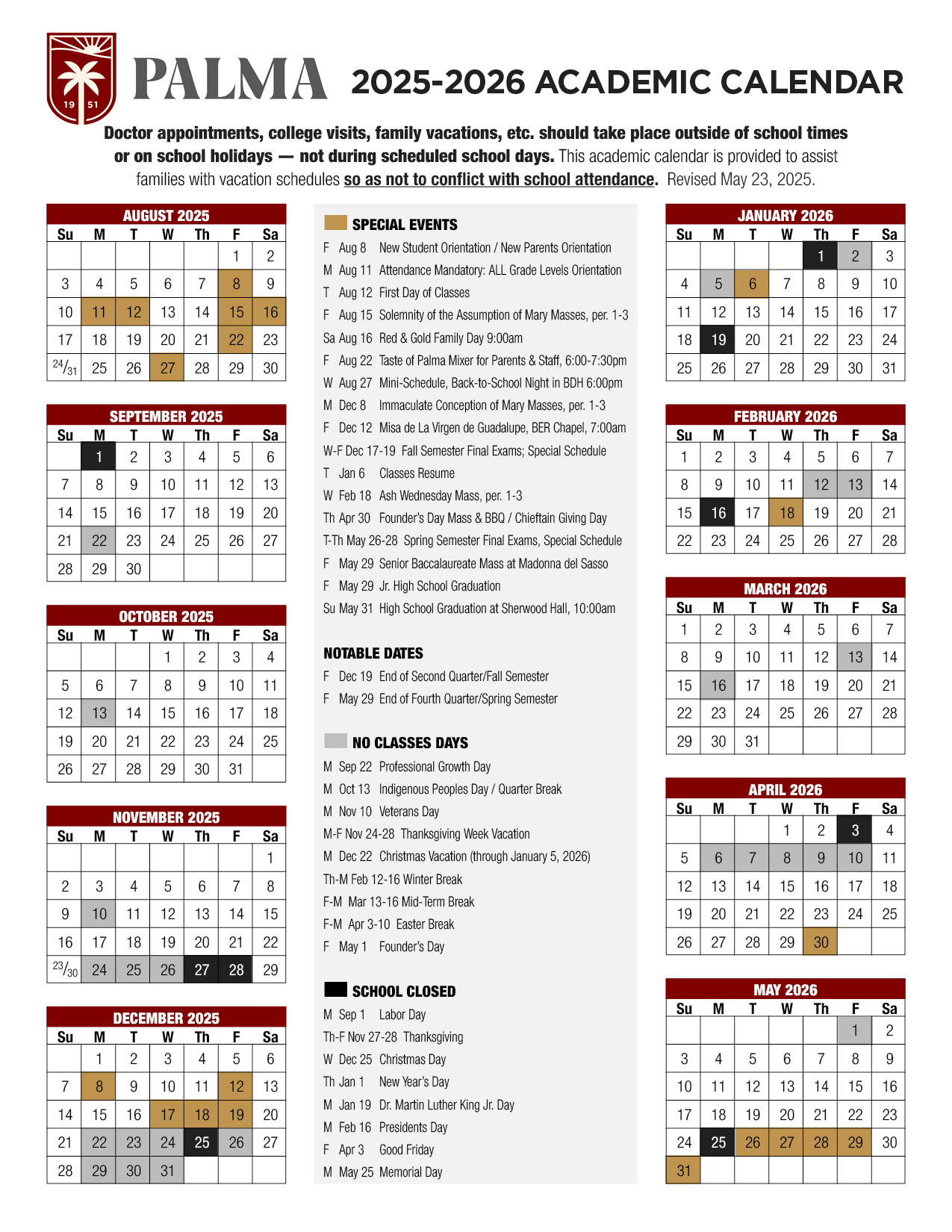 Academic Calendar - 2025-26-1 Academic Calendar - 2025-26-1
