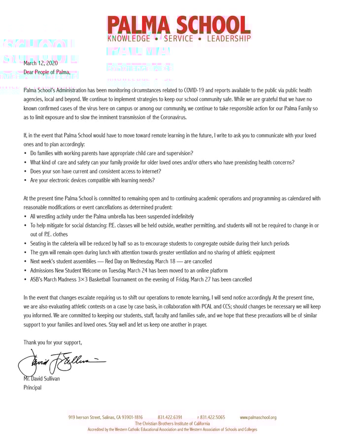 Covid Letter 2020-3-12