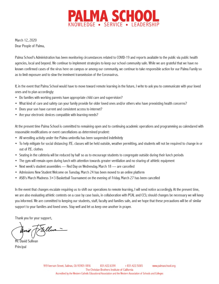 Covid Letter 2020-3-12