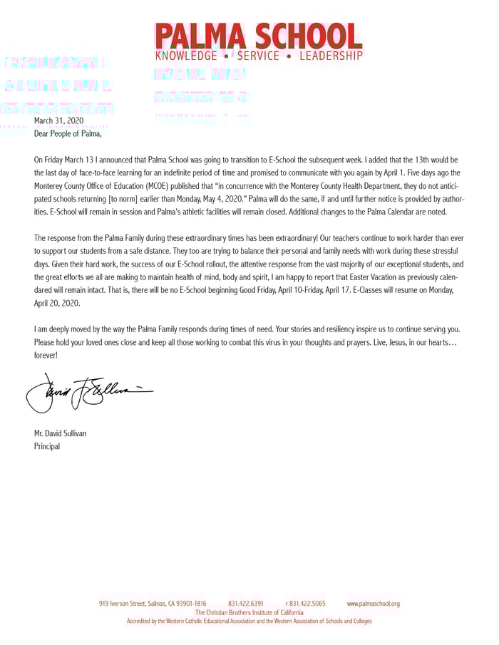 Covid Letter 2020-3-31
