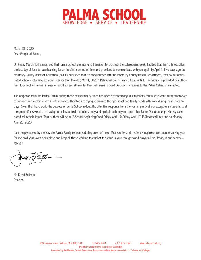 Covid Letter 2020-3-31