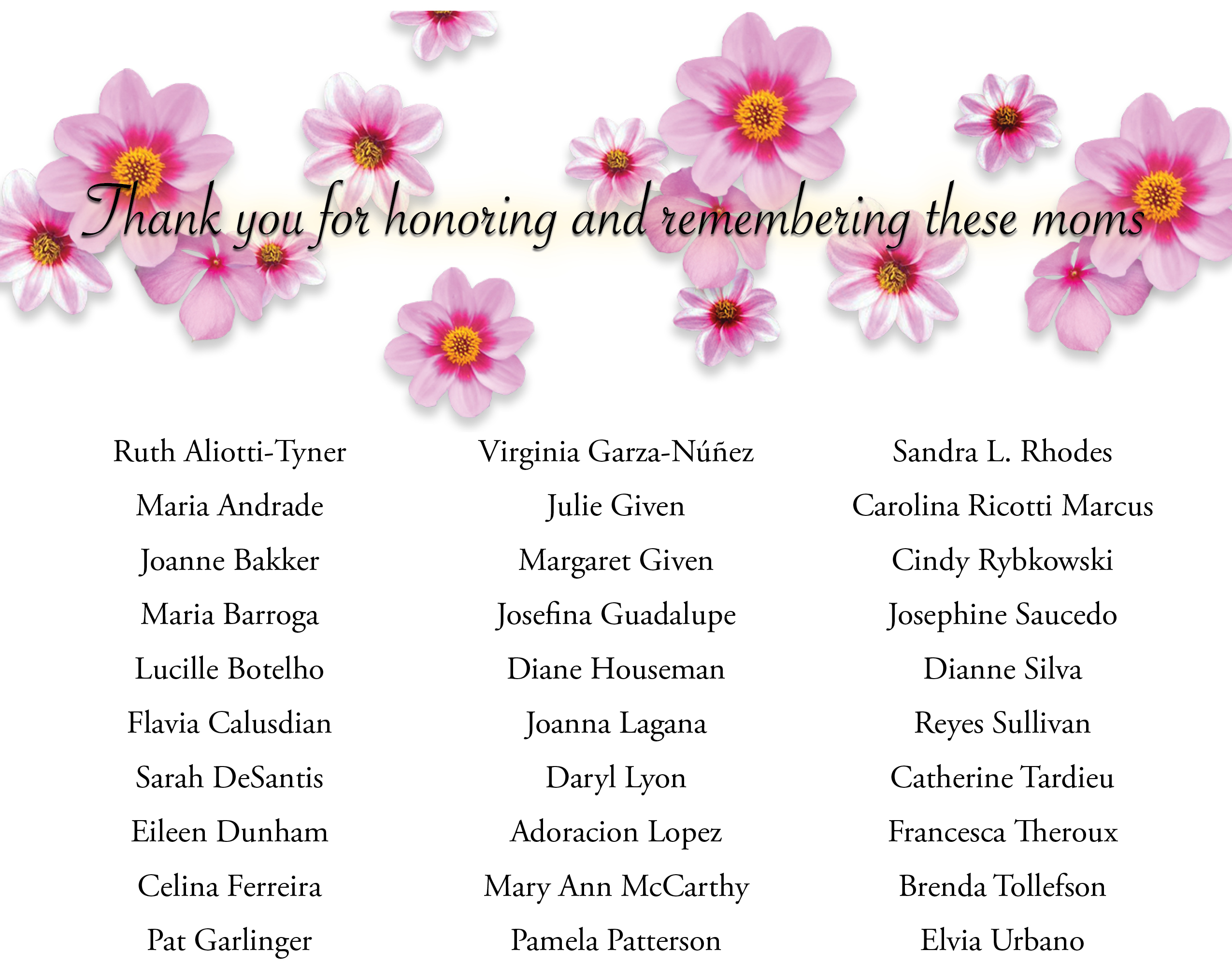 Honored Moms Honored Moms