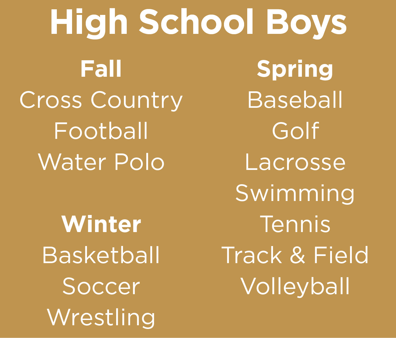 Sports Boys Gold Sports Boys Gold